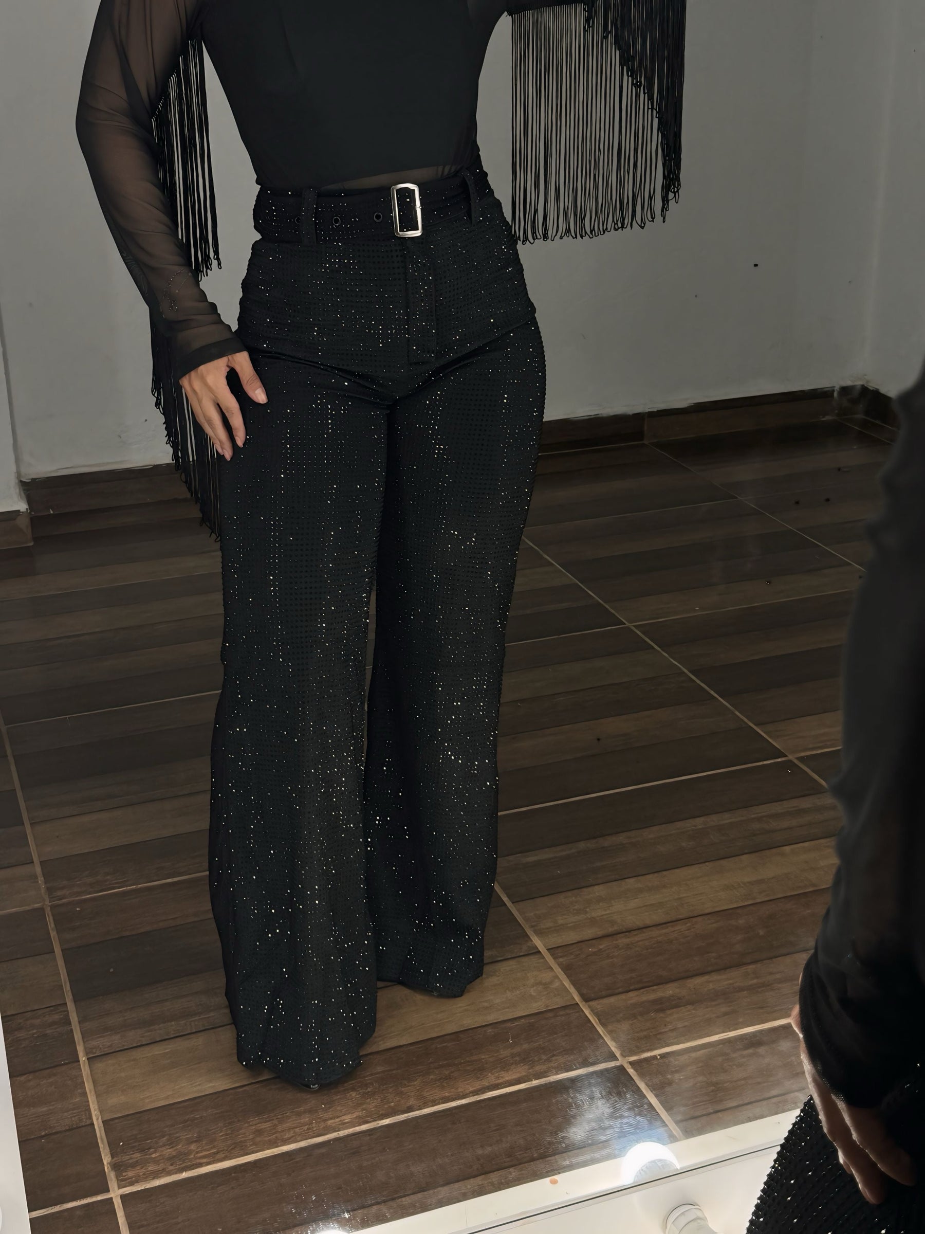 Calça pantalona brilho ⭐️
